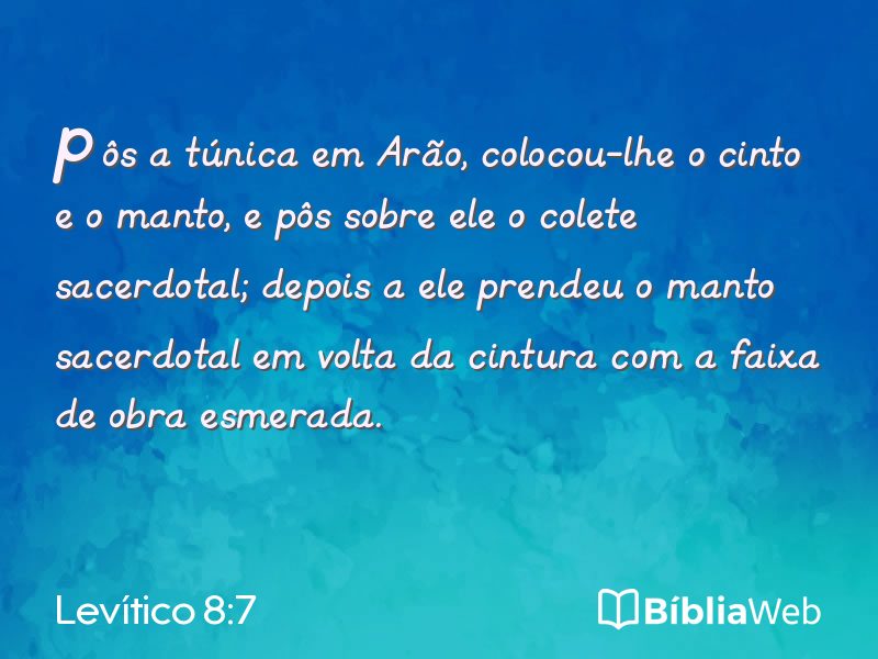 Levítico 8:7 em imagem para compartilhar