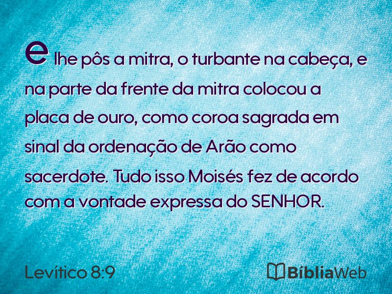 Levítico 8:9 em imagem para compartilhar