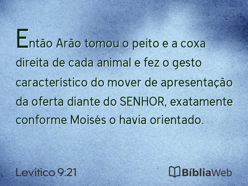 Levítico 9:21 em imagem para compartilhar