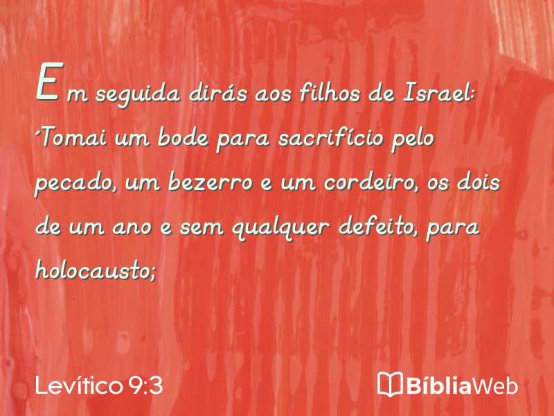 Levítico 9:3 em imagem para compartilhar