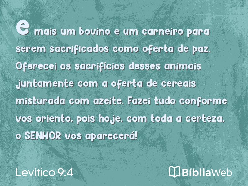Levítico 9:4 em imagem para compartilhar