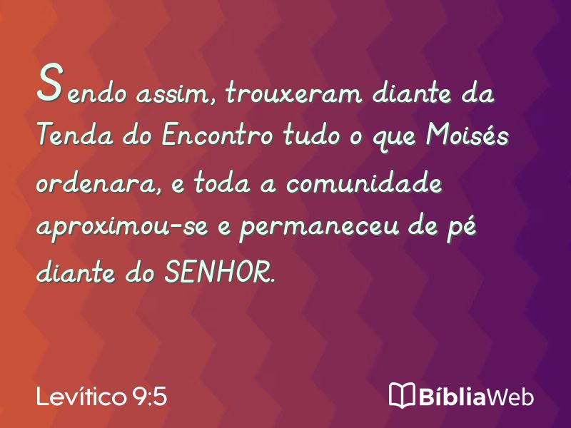 Levítico 9:5 em imagem para compartilhar