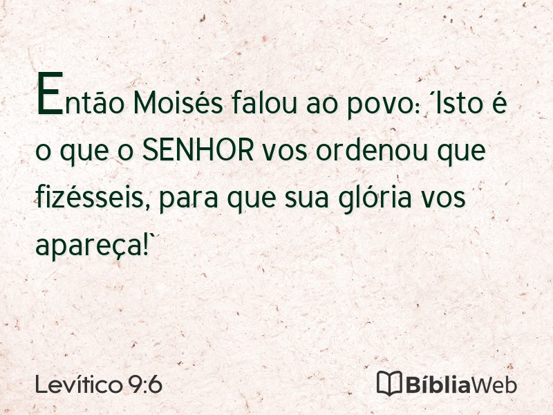 Levítico 9:6 em imagem para compartilhar