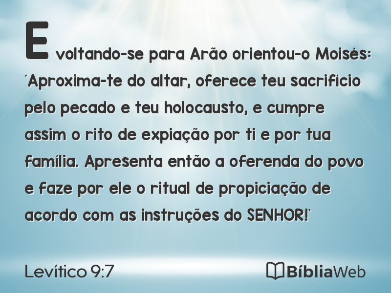 Levítico 9:7 em imagem para compartilhar
