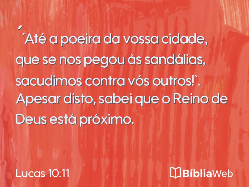 Lucas 10:11 em imagem para compartilhar