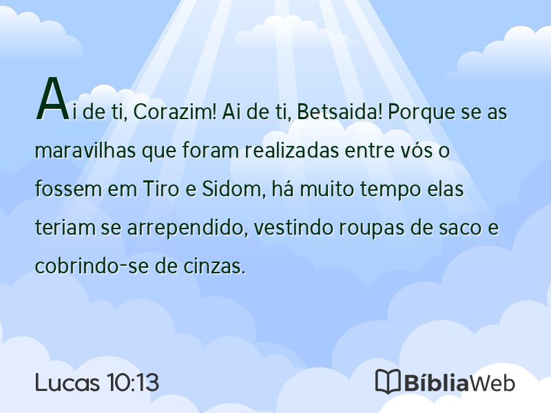 Lucas 10:13 em imagem para compartilhar