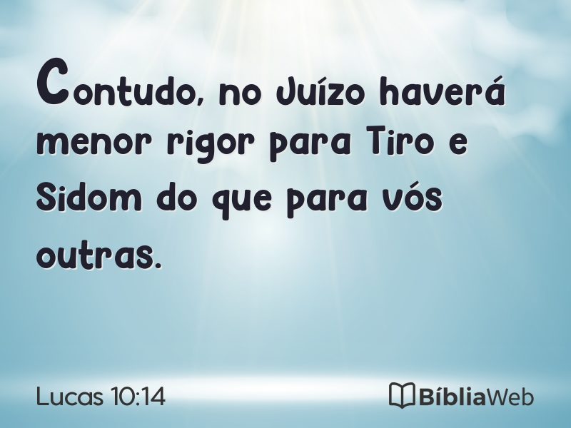 Lucas 10:14 em imagem para compartilhar