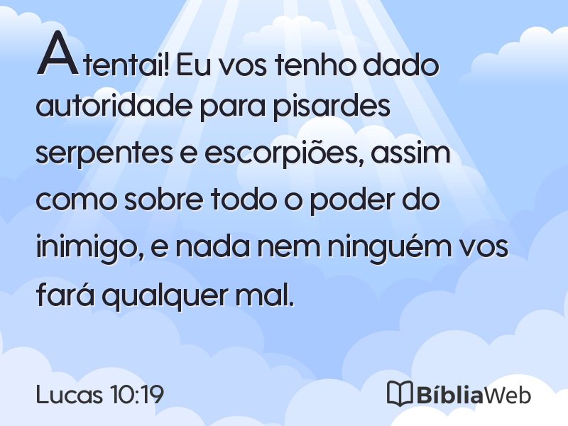 Lucas 10:19 em imagem para compartilhar