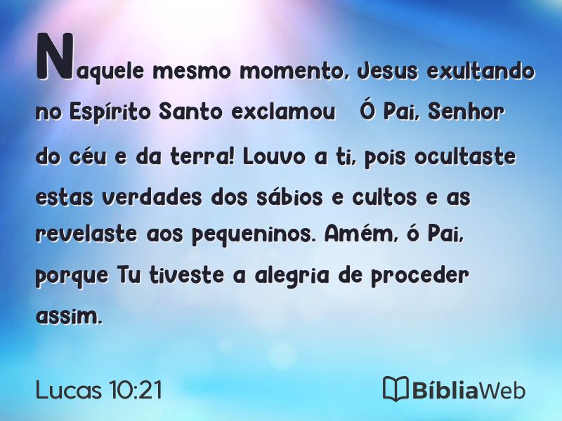 Lucas 10:21 em imagem para compartilhar
