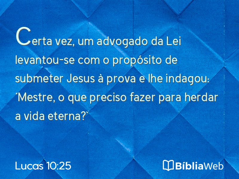 Lucas 10:25 em imagem para compartilhar