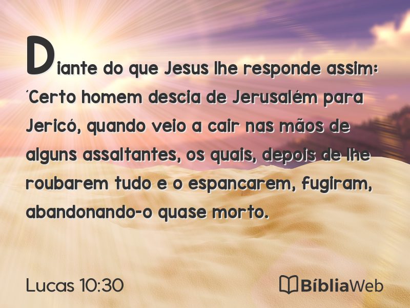 Lucas 10:30 em imagem para compartilhar