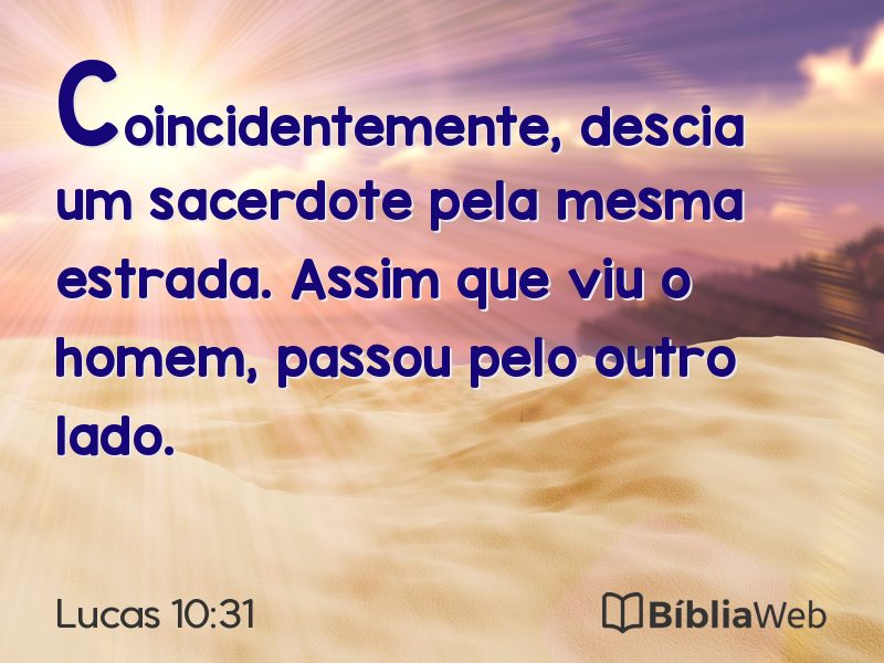 Lucas 10:31 em imagem para compartilhar