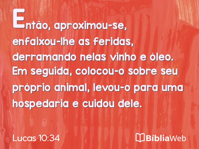 Lucas 10:34 em imagem para compartilhar