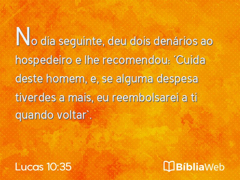 Lucas 10:35 em imagem para compartilhar