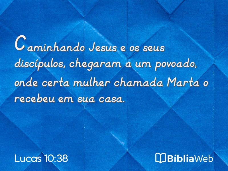 Lucas 10:38 em imagem para compartilhar