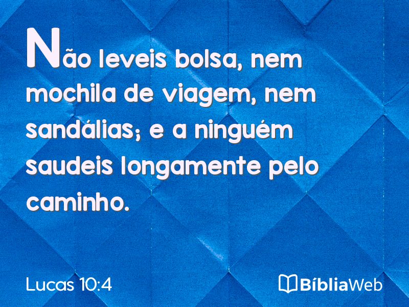 Lucas 10:4 em imagem para compartilhar