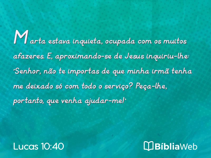 Lucas 10:40 em imagem para compartilhar