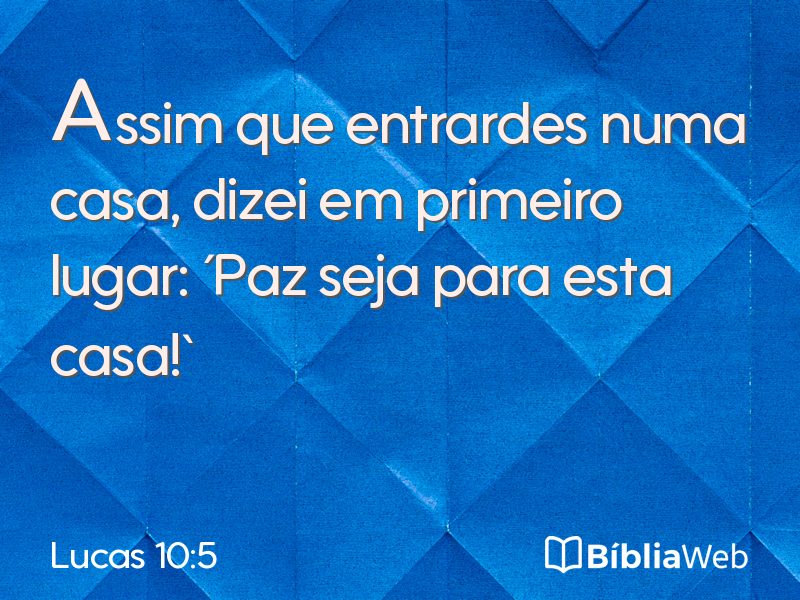 Lucas 10:5 em imagem para compartilhar