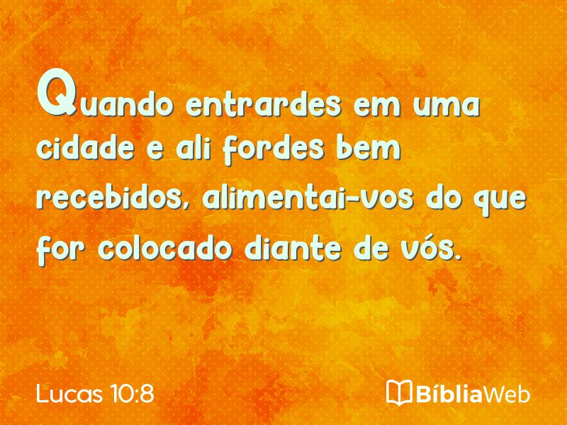 Lucas 10:8 em imagem para compartilhar