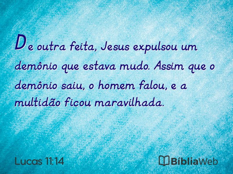 Lucas 11:14 em imagem para compartilhar