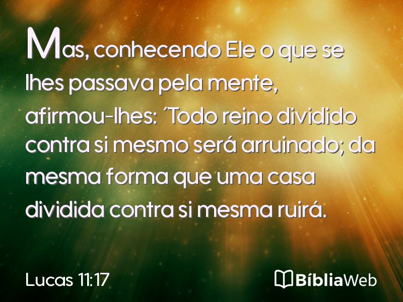 Lucas 11:17 em imagem para compartilhar