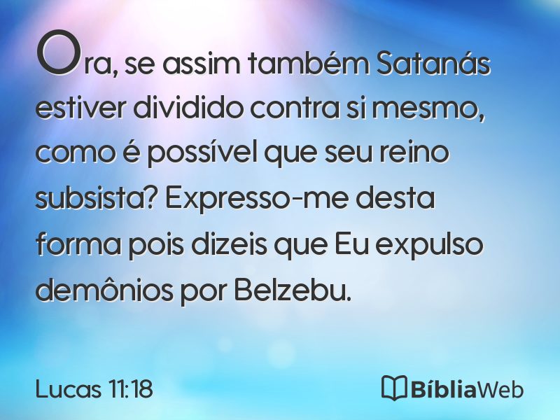 Lucas 11:18 em imagem para compartilhar