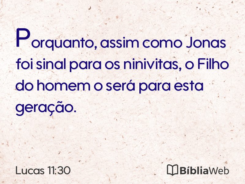 Lucas 11:30 em imagem para compartilhar