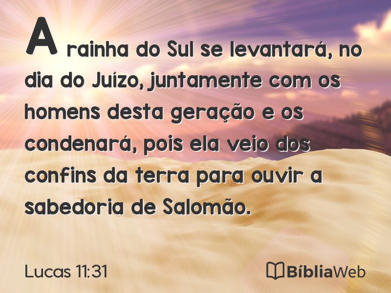 Lucas 11:31 em imagem para compartilhar