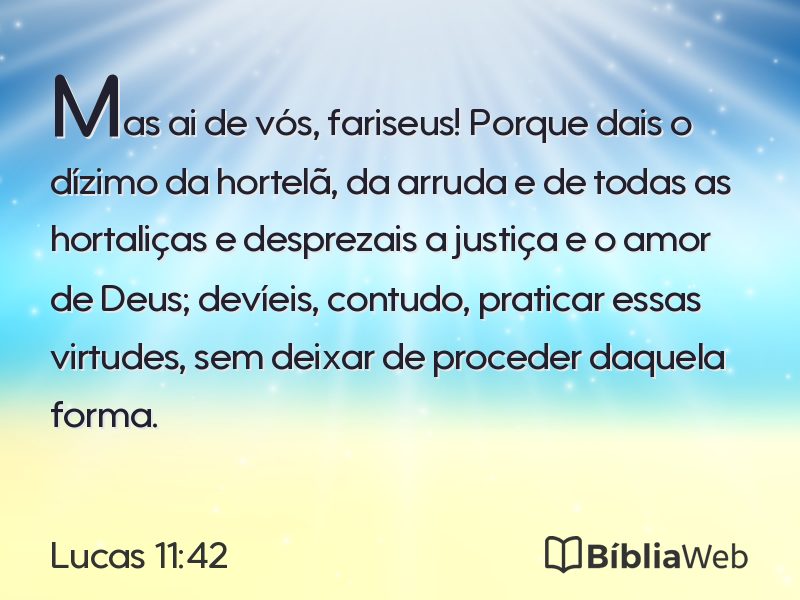 Lucas 11:42 em imagem para compartilhar