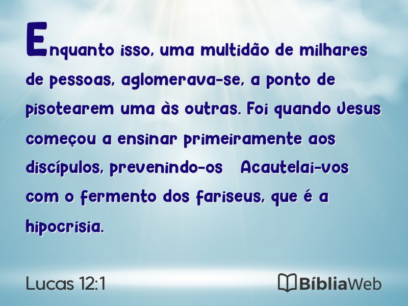 Lucas 12:1 em imagem para compartilhar