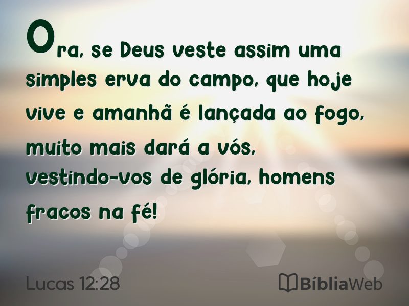 Lucas 12:28 em imagem para compartilhar