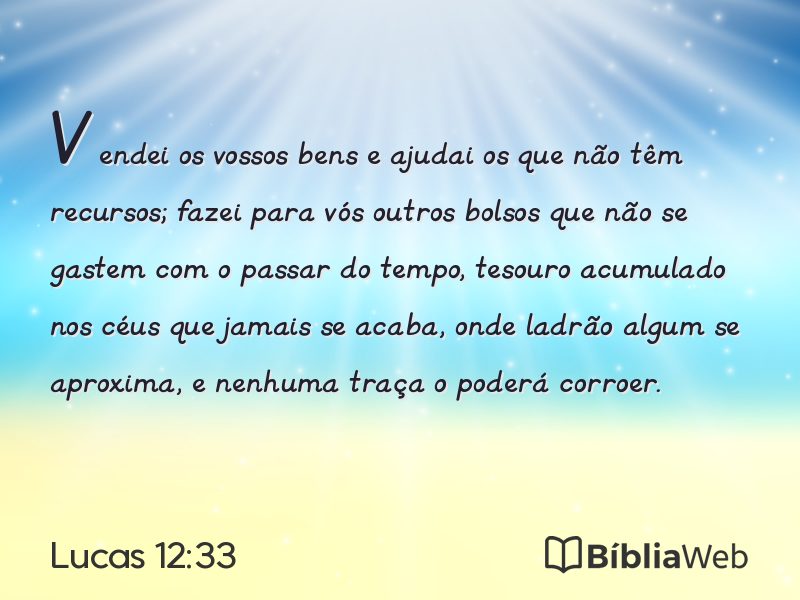 Lucas 12:33 em imagem para compartilhar