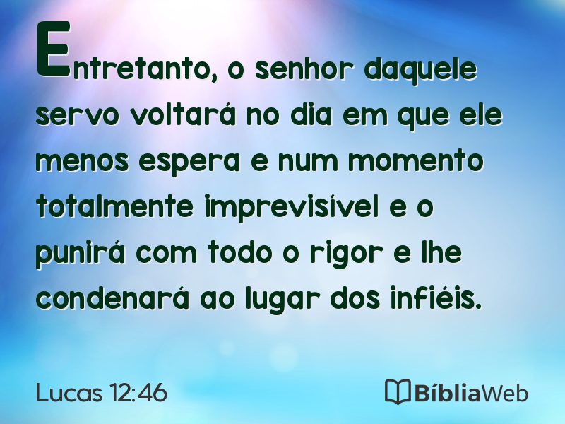 Lucas 12:46 em imagem para compartilhar