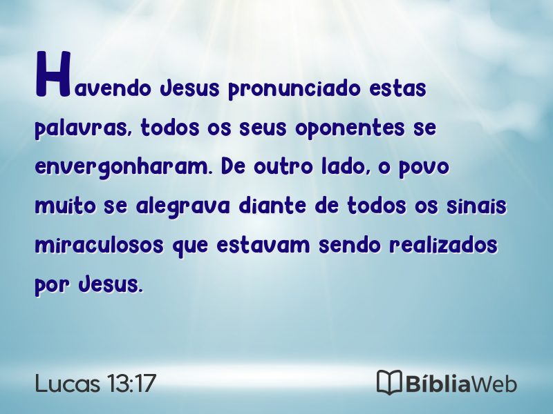 Lucas 13:17 em imagem para compartilhar