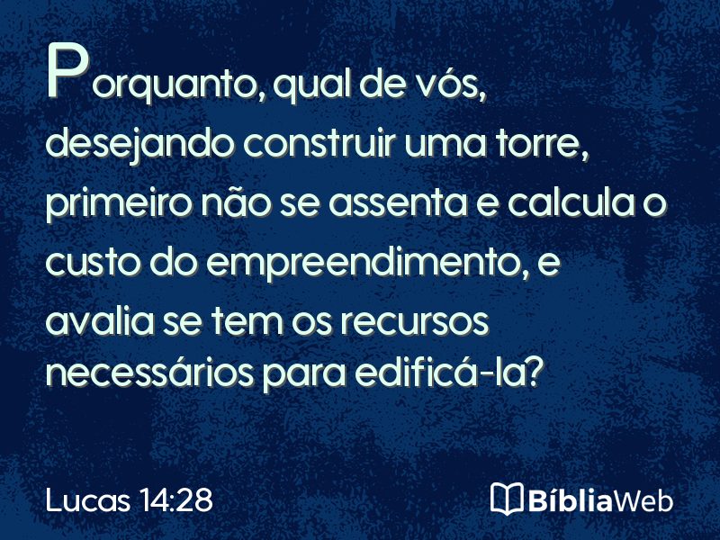 Lucas 14:28 em imagem para compartilhar