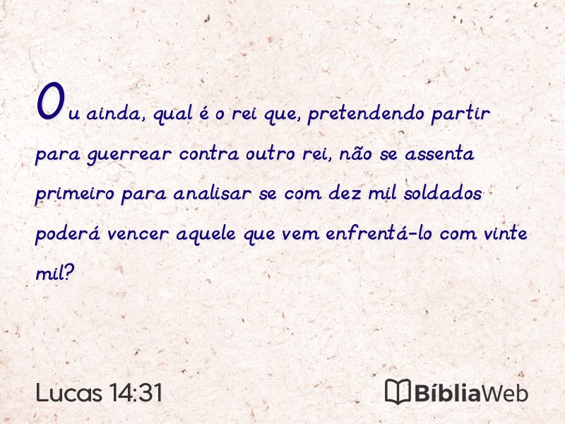 Lucas 14:31 em imagem para compartilhar