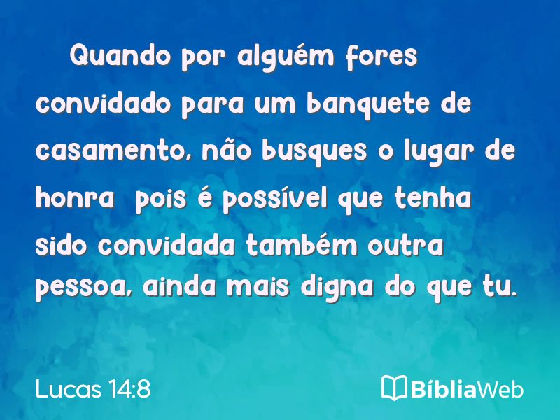 Lucas 14:8 em imagem para compartilhar