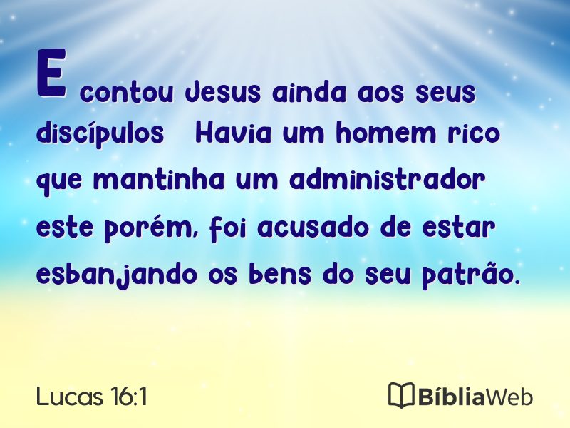 Lucas 16:1 em imagem para compartilhar