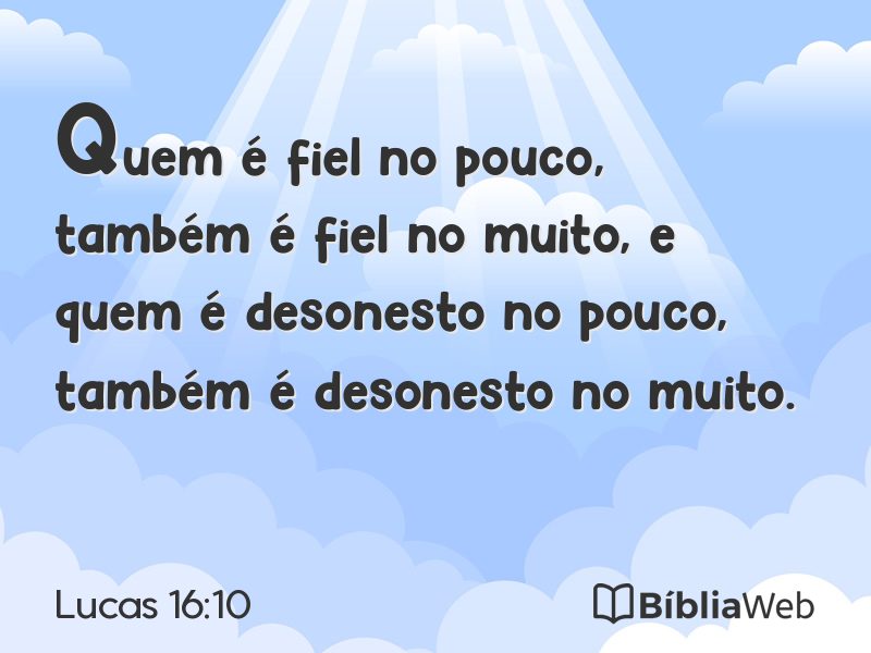 Lucas 16:10 em imagem para compartilhar