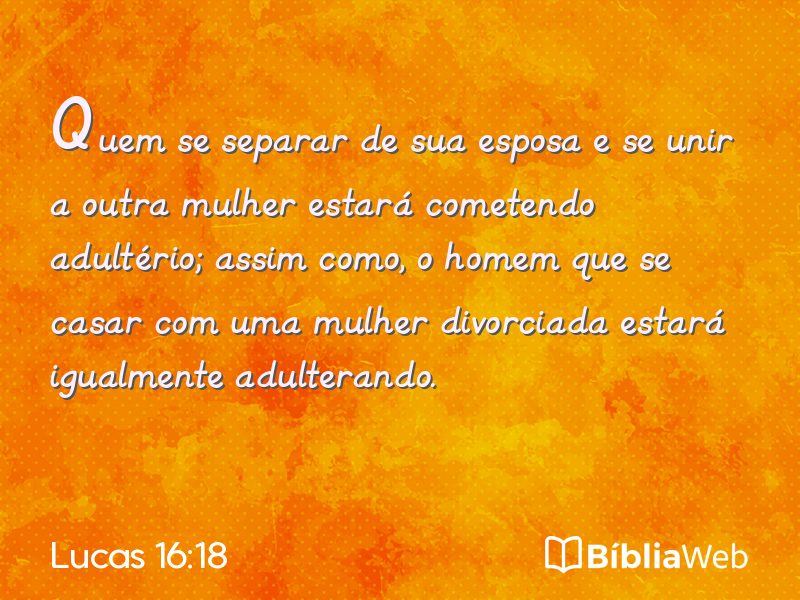 Lucas 16:18 em imagem para compartilhar