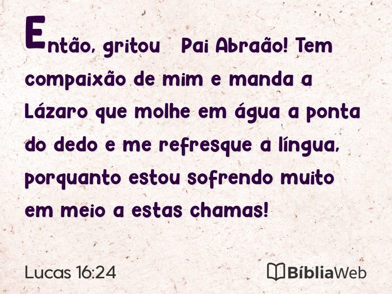 Lucas 16:24 em imagem para compartilhar