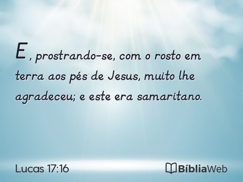 Lucas 17:16 em imagem para compartilhar