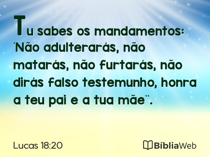 Lucas 18:20 em imagem para compartilhar