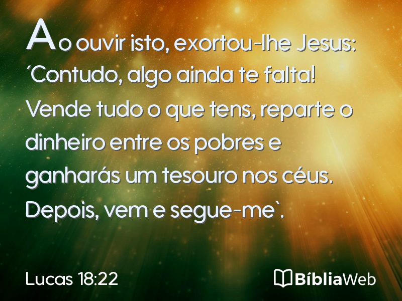 Lucas 18:22 em imagem para compartilhar