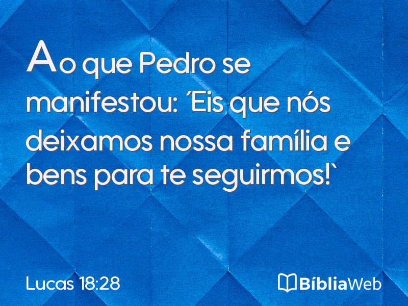 Lucas 18:28 em imagem para compartilhar