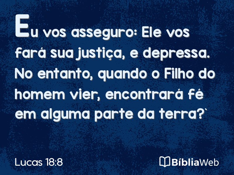 Lucas 18:8 em imagem para compartilhar