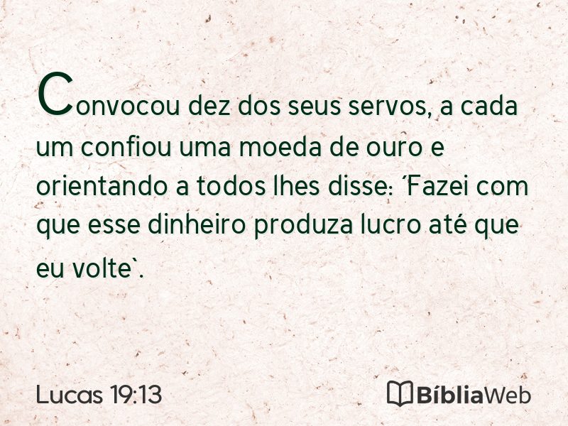 Lucas 19:13 em imagem para compartilhar