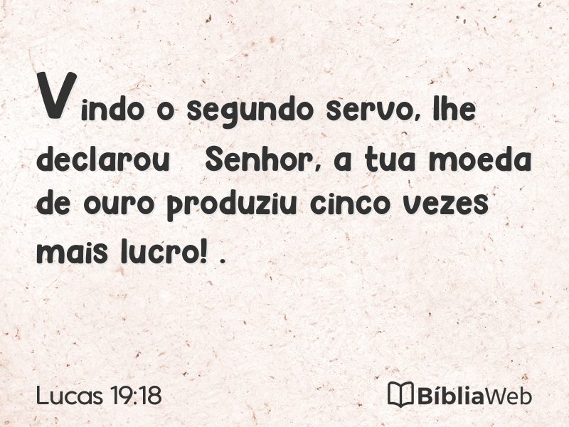 Lucas 19:18 em imagem para compartilhar