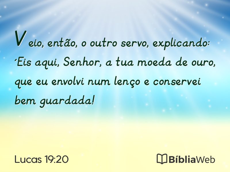 Lucas 19:20 em imagem para compartilhar