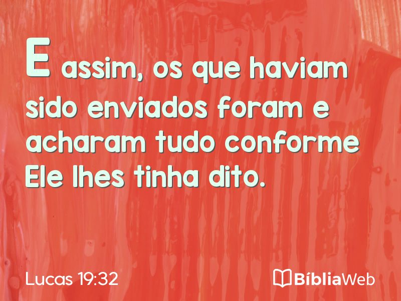Lucas 19:32 em imagem para compartilhar